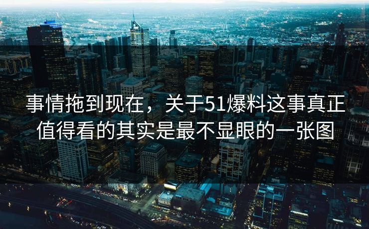 事情拖到现在，关于51爆料这事真正值得看的其实是最不显眼的一张图